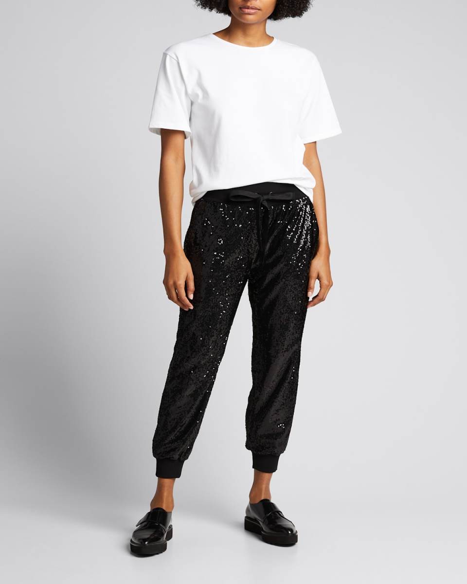 Giles Sequined Pull-On Jogger Pants